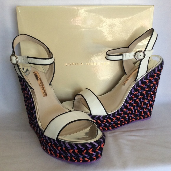 Sophia Webster Lucita White Wedge Heels
